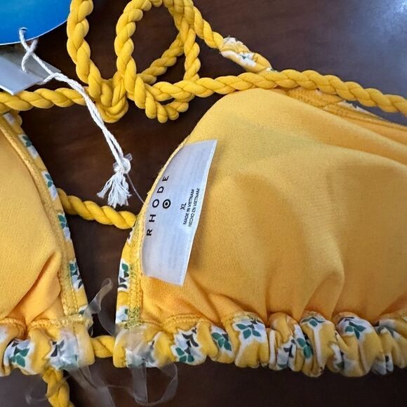 Rhode X Target Swim Dainty Lotus Print Triangle Bikini Top Women's NWT L - Picture 5 of 5